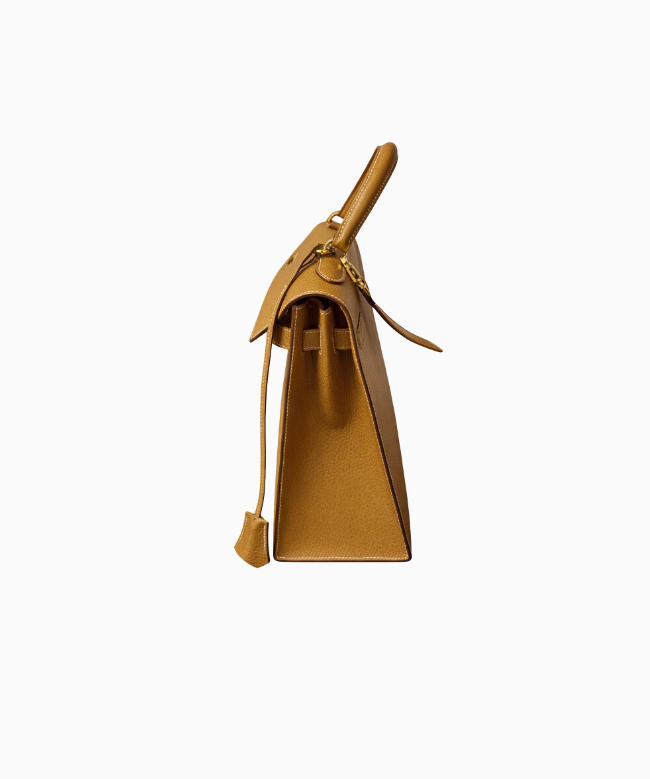 Achat Sac Hermès, modèle Sac à main Hermès Kelly 32 cm en cuir Courchevel gold 4