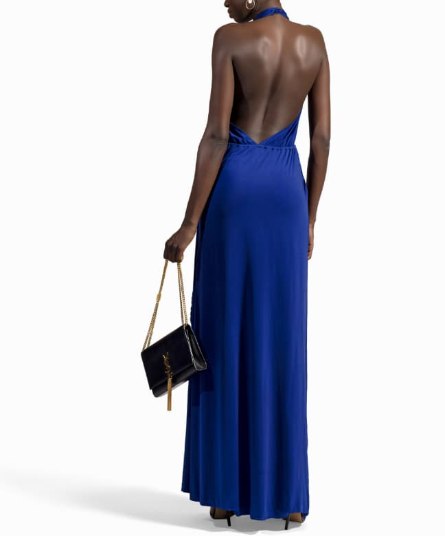 Location Robe HALSTON HERITAGE Backless Bleu 3