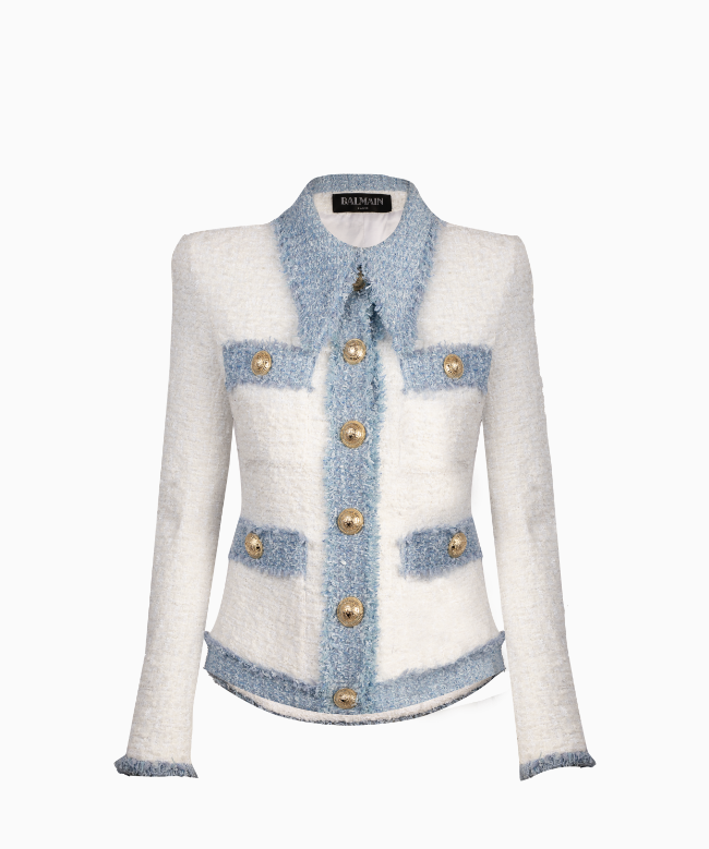 Achat Veste Balmain, modèle Tweed Blue And White