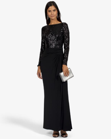 Robe Long-Sleeves Sequined