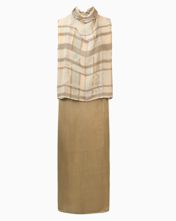 Ensemble Soie Plissée Vert