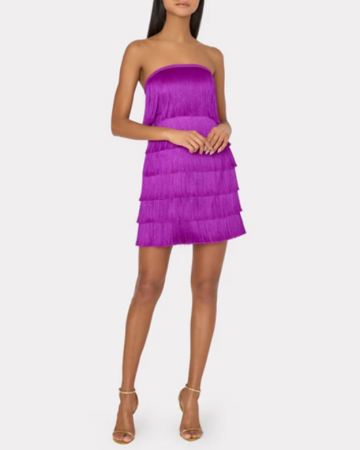 Robe nuior metallic fringe purple