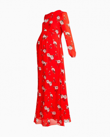 Robe Rouge à Fleurs