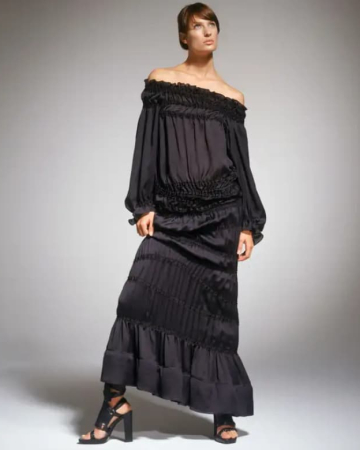 Robe Black Bare Shoulder