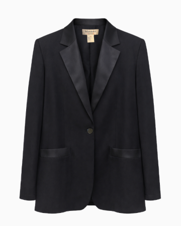 Veste Blazer Noir À Revers Satinés FW1992