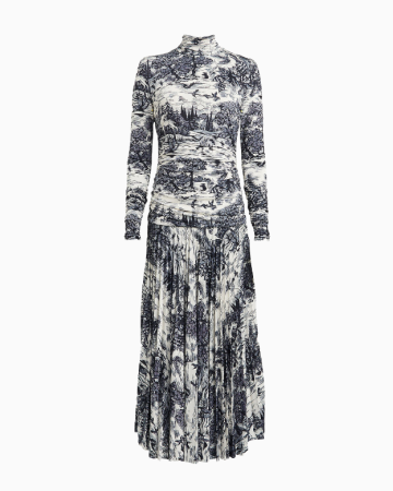 Robe Ruched Forest Print