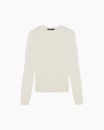 Pull fin col rond à jeux de cotes