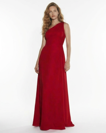 Robe One-shoulder Rouge