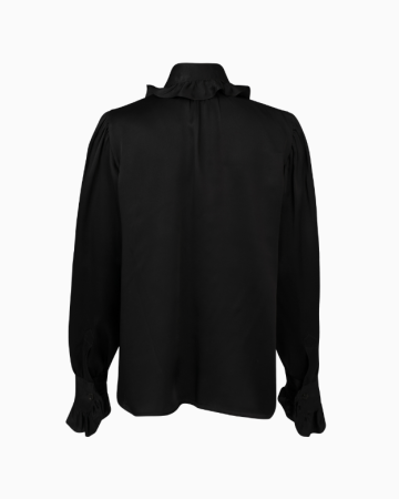 Chemise Col Volant Noir