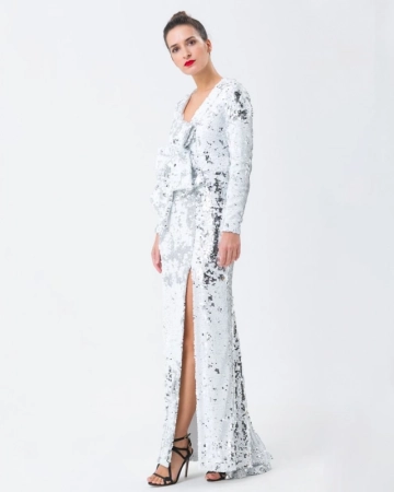 Robe Sequins Blanc