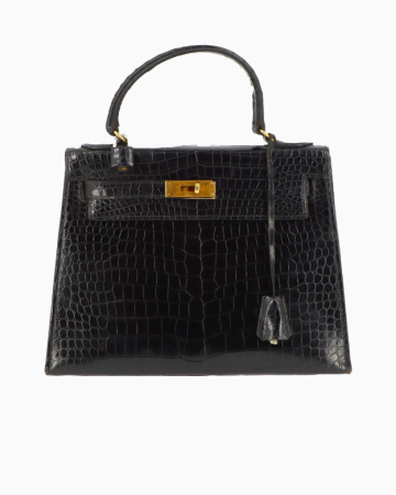 Sac Kelly Crocodile Noir