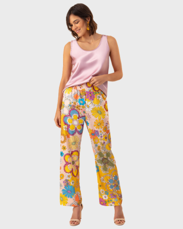 Pantalon Jacinthe Coloré Fleuri