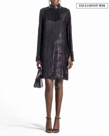Robe Velours Argent