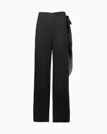 Pantalon Palazzo En Crêpe Noir