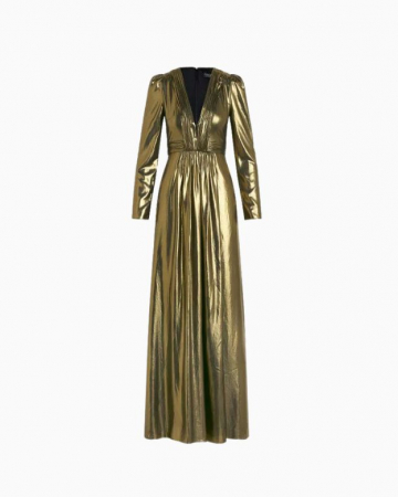 Robe Rosalee Gold Metallic Gown