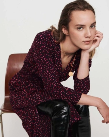 Robe Smockée en Crêpe imprimé