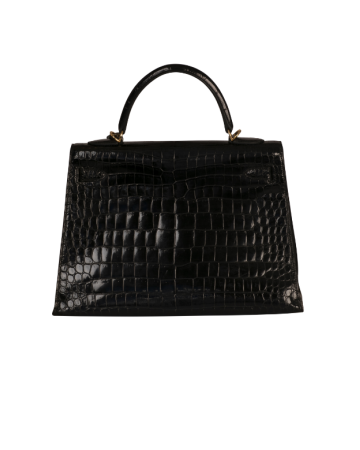 Sac Kelly Crocodile Noir
