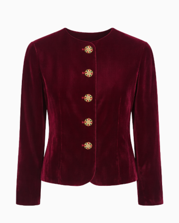 Veste Velours Asymétrique Bijou