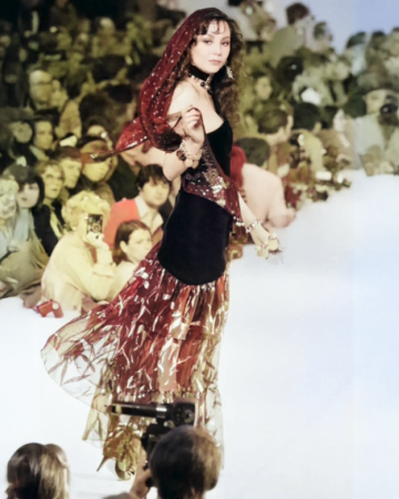 Robe Asymétrique Velours Noir FW1980