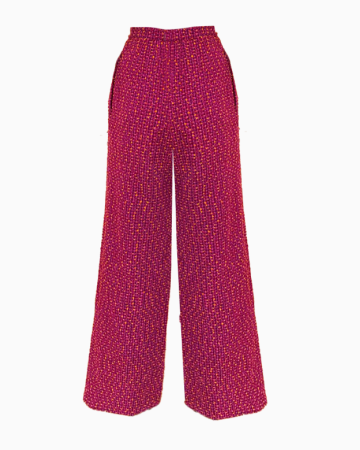 Pantalon Tweed Violet Et Blanc