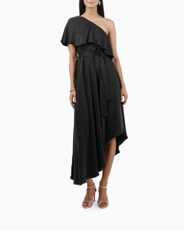 Robe One Shoulder Noire