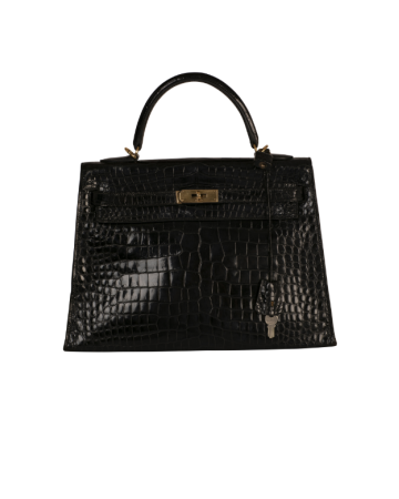 Sac Kelly Crocodile Noir