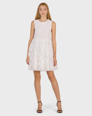 Robe Patineuse Frangée Blanche