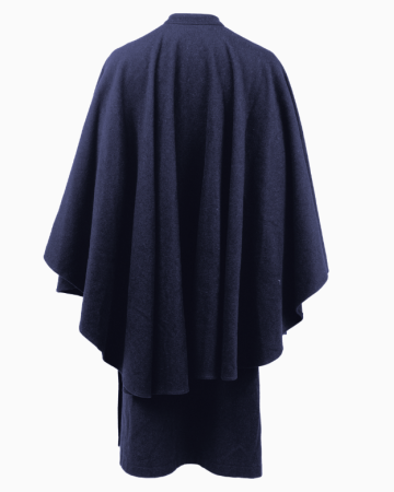 Manteau Cape Drapé Bleu Nuit Rive Gauche FW1975-76
