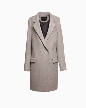 manteau long gris clair
