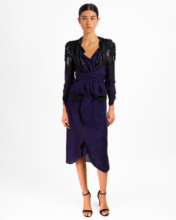 Tailleur Soie Marine