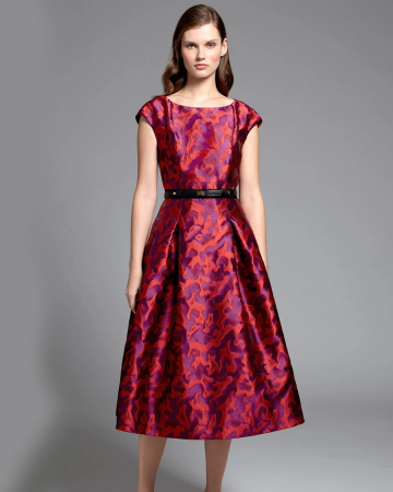 Robe Violette Et Orange Années 50