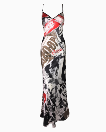 Robe Newspaper Print Slip
