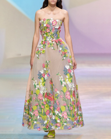 Robe Floral Appliqued