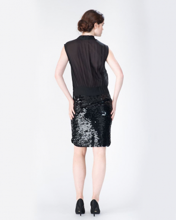 Robe courte sequins noirs