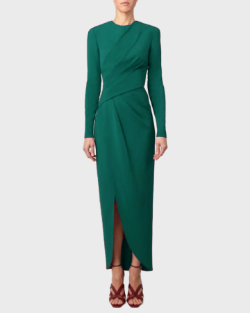 Robe Crêpe Green Midi