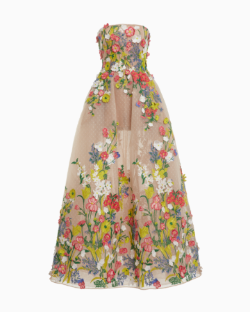 Robe Floral Appliqued