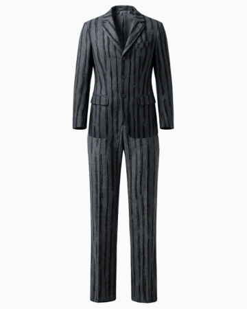 Ensemble Pantalon Tailleur Sculptural En Laine Brodée