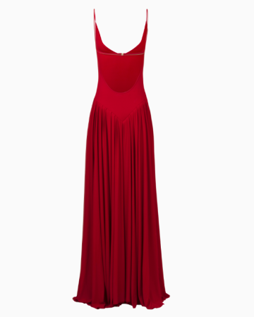 Robe Plissé Rouge Fluidité