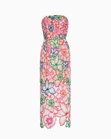 Robe Cascading Floral Embroidered