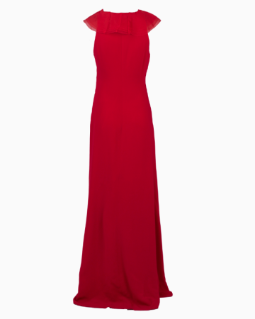 Robe Symétrique Ruffle Rouge