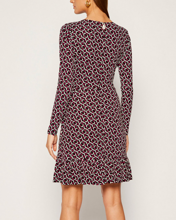 Robe courte col rond imprimée