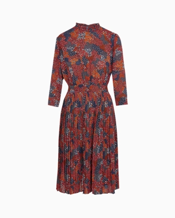 Robe Midi Col Victorien Imprimée En Crêpe-Exclusivité web