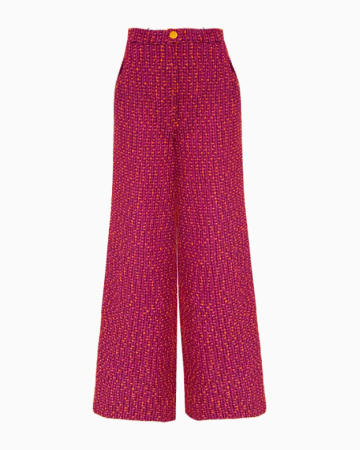 Pantalon Tweed Violet Et Blanc