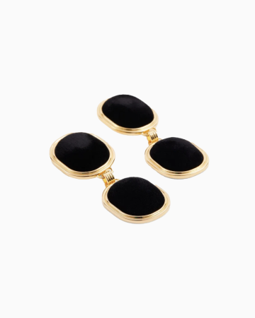 Boucles d’Oreilles Statement Black Gold