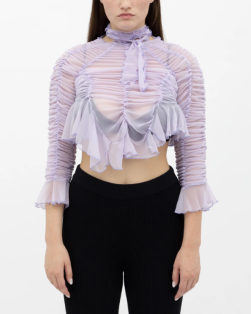 Blouse Bow Asymetric Ruched