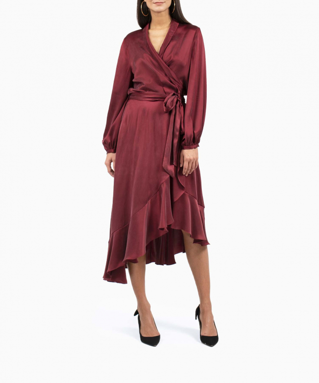 Location robe Zimmermann Wrap Flounce Bordeaux 4