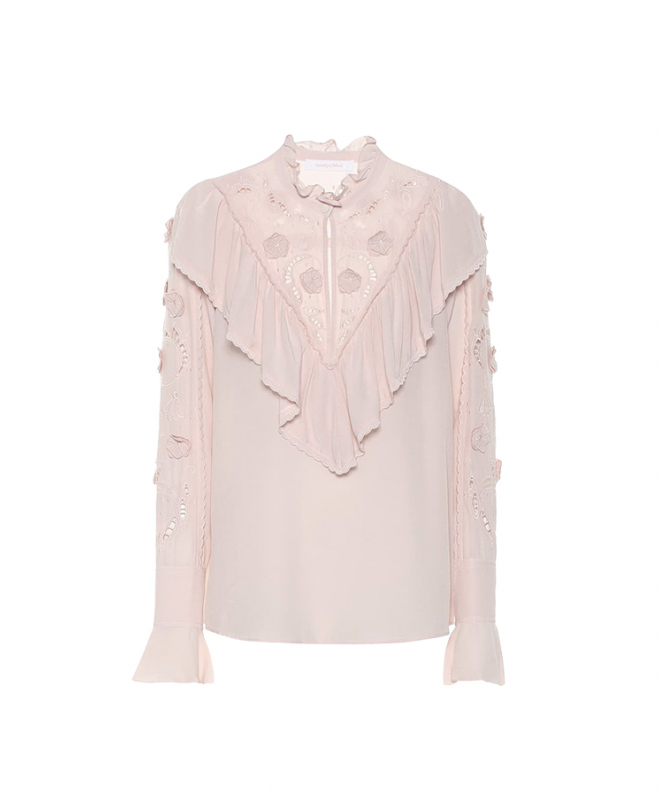 Location See By Chloe Blouse Blushed Ruffled 1