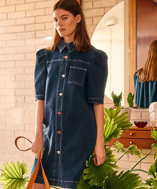 Location Robe Denim Collared See By Chloé 4