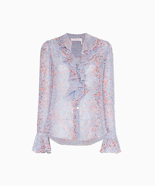 Location See By Chloe Patterned Ruffle Blouse 1